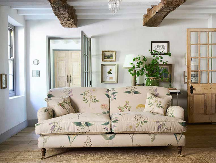 Kentwell 3 seater sofa in Spill Resistant RHS Lydia Penrose Design